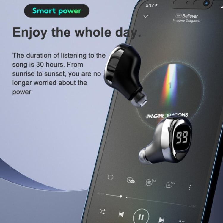 Casque Bluetooth F6, mini-écouteur invisible à affichage numérique, F6 noir, F6 blanc